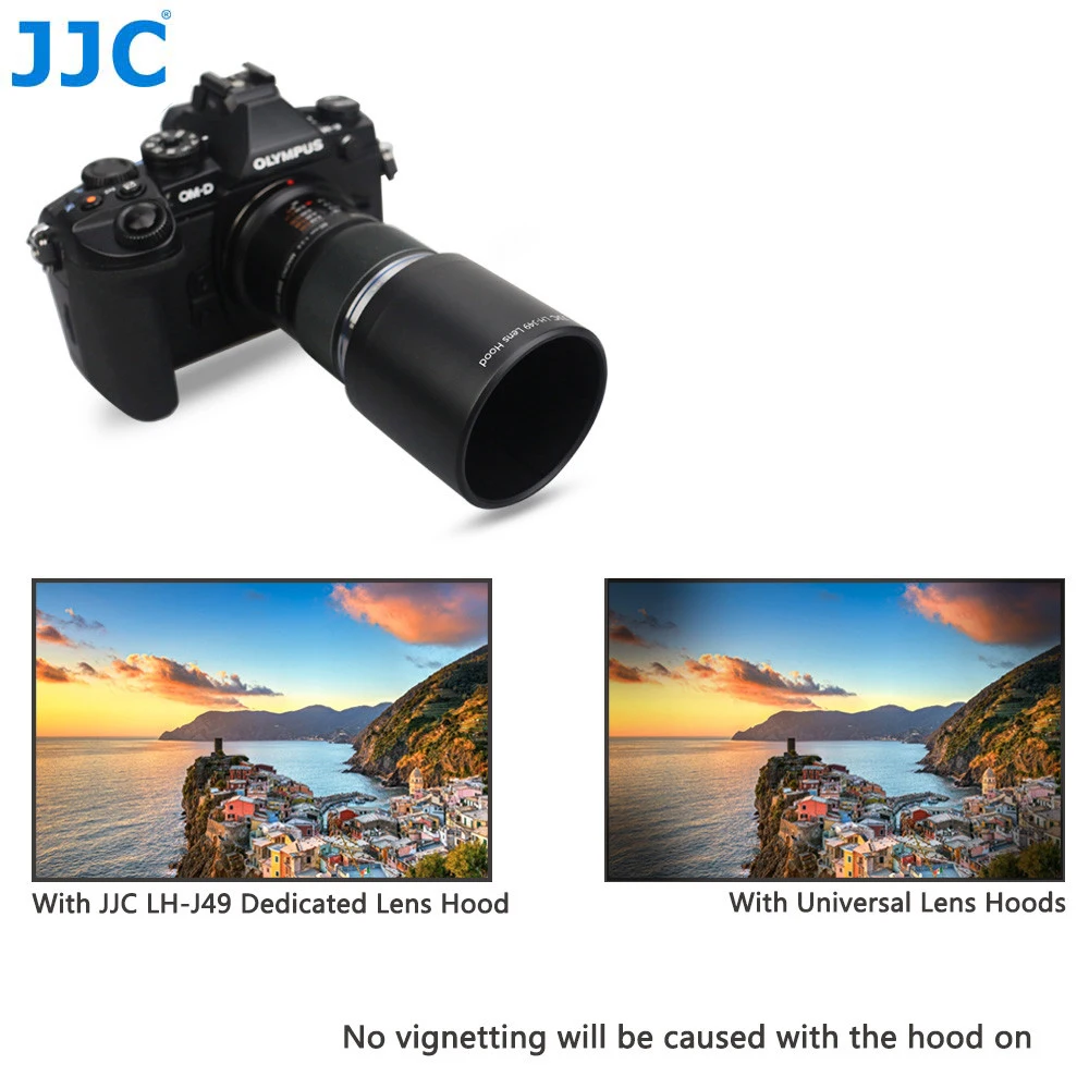 JJC Reversible Lens Hood Shade Tube for Olympus M.ZUIKO Digital ED 60mm f2.8 Macro Lens Replaces Olympus LH-49 Lens Hood