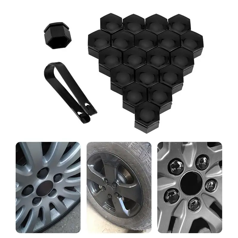 22/21/19mm 20 Pcs Car Wheel Nut Caps Protection Covers Caps Anti-Rust Auto Hub Screw Cover Car Tyre Nut Bolt Exterior Decoration