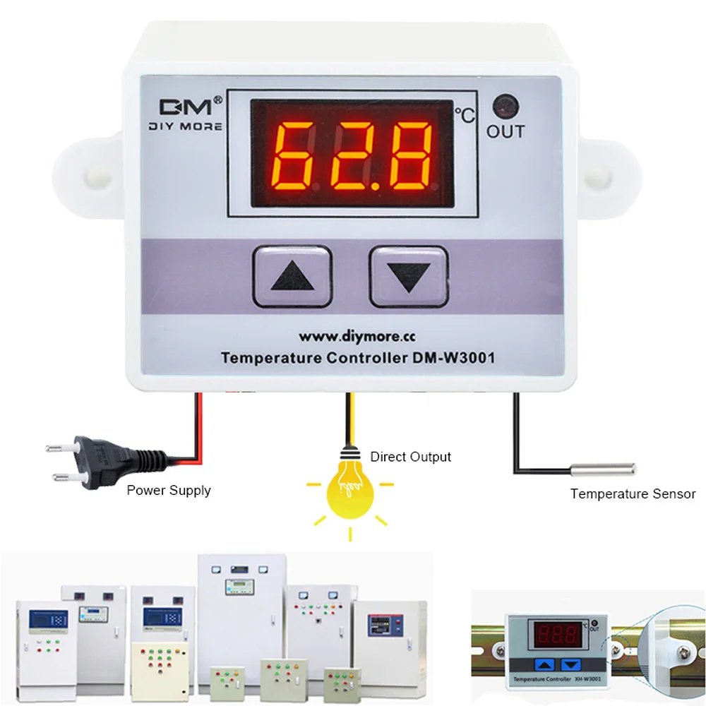 W3001 W3002 LED Digital Control Temperature Microcomputer Thermostat Switch Thermometer New Thermoregulator 12/24/110V/220V