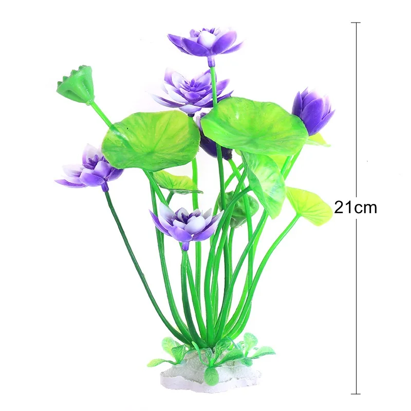 Aquarium Artificial Lotus Plants Decoration Fish Tank Landscaping Water Grass Lotus Ornaments Aquatic Flower Weed Plant Decor 1X