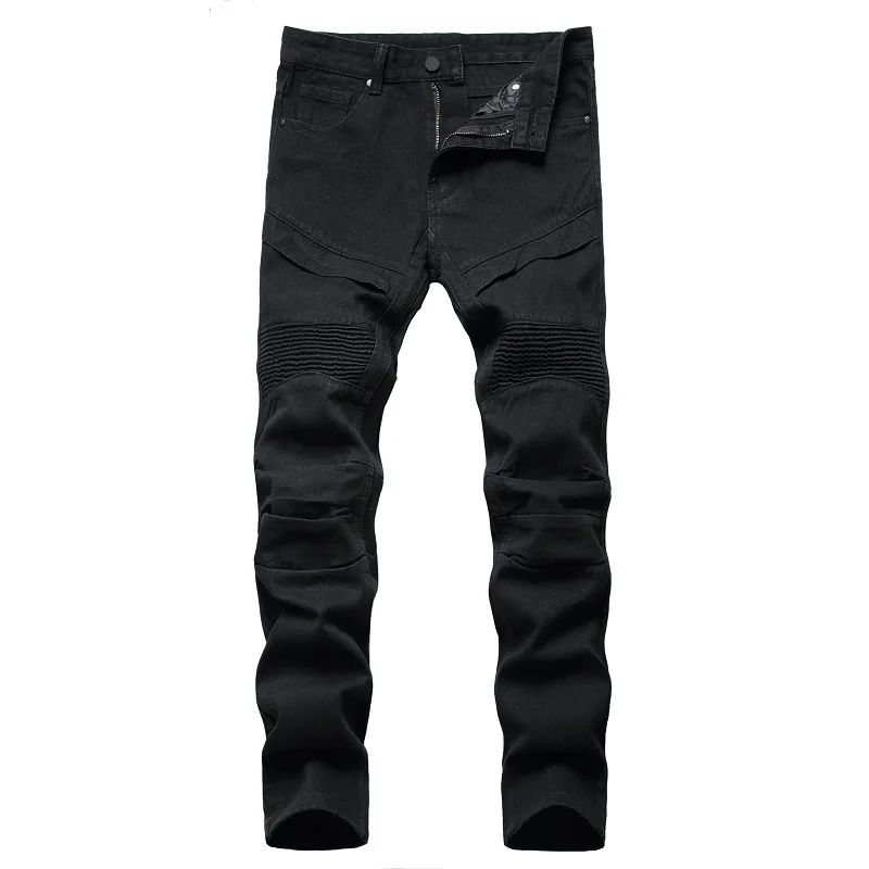 Jean Slim Blanc en Denim pour Homme, Pantalon de Motard, Grande Taille 28-42, Européen et Américain, Sans Ceinture, Nouvelle Collection