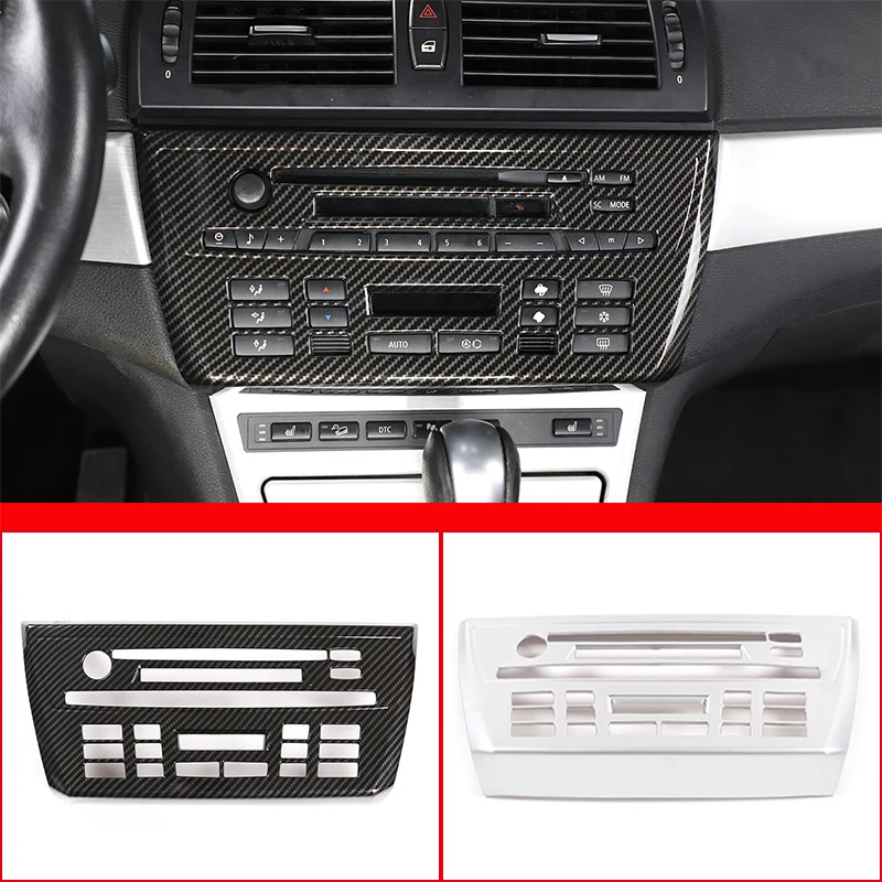 

For BMW X3 E83 2006-2010 ABS Carbon Car Central Control Air Conditioning Button CD Panel Cover Stickers Trim Interior Accessory