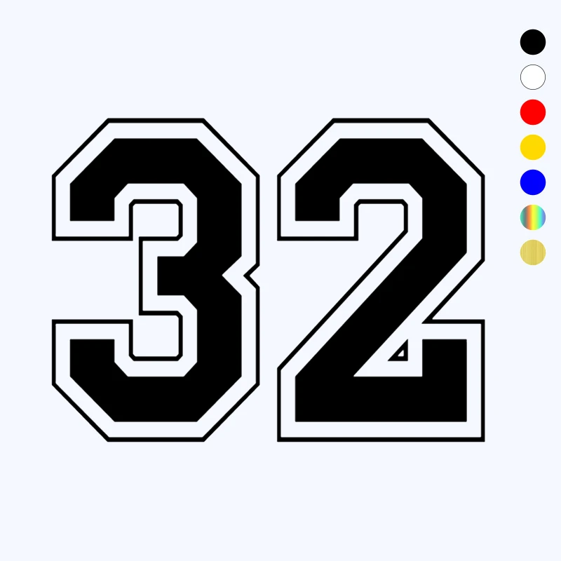 CK2080#20*15cm numbers 32 funny car sticker vinyl decal white/black car auto stickers for car bumper window car decorations