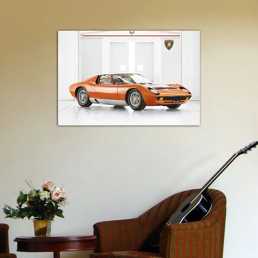 1969 Miura P400 Super Car Poster and Print Wall Art Canvas Painting Wall Picture For Living Room Decor Home Decoration