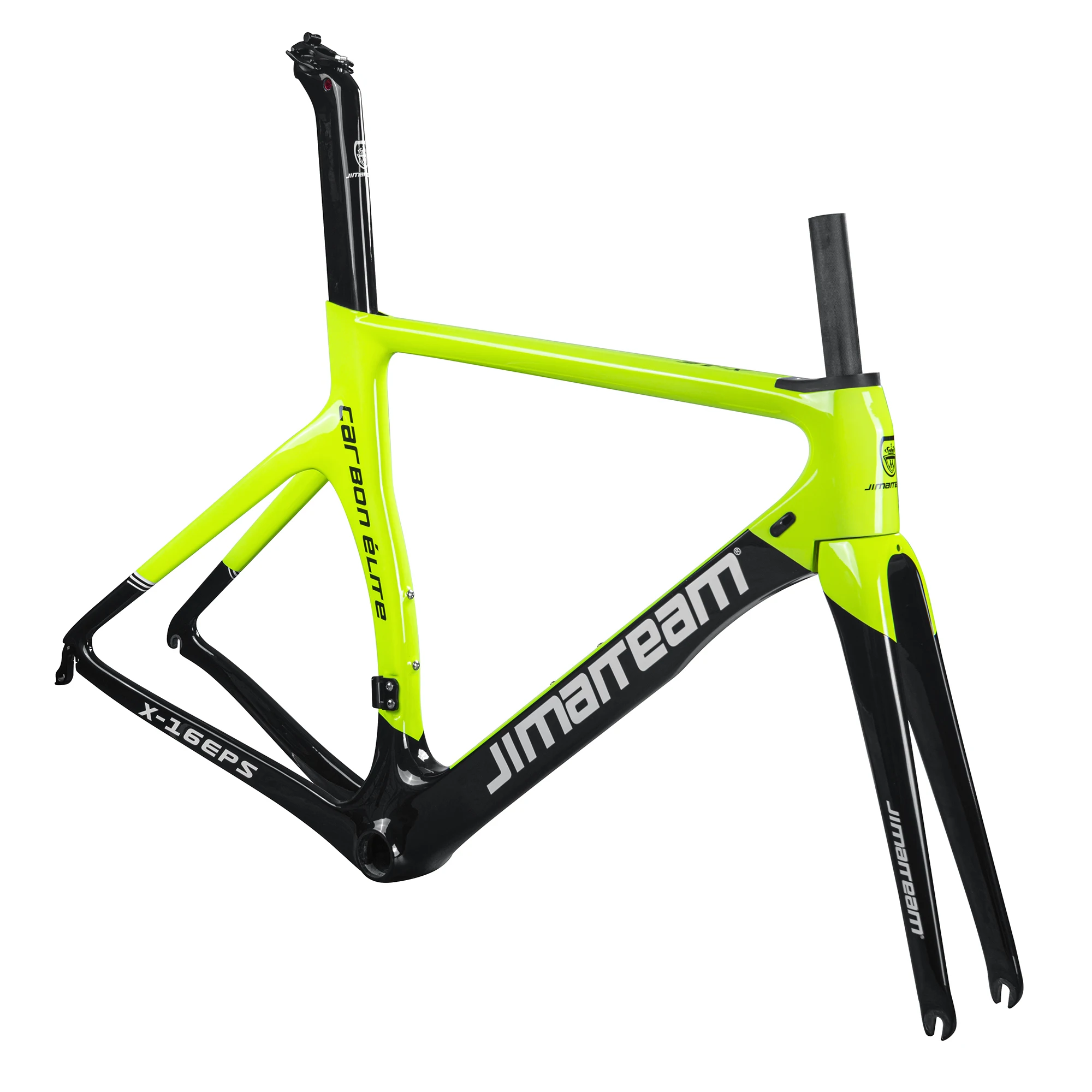 

2021 New JIMAITEAM Carbon Fiber T800 Road Bike Frame 700C, With Fork And Seat Tube Fluorescent yellow Free Shipping