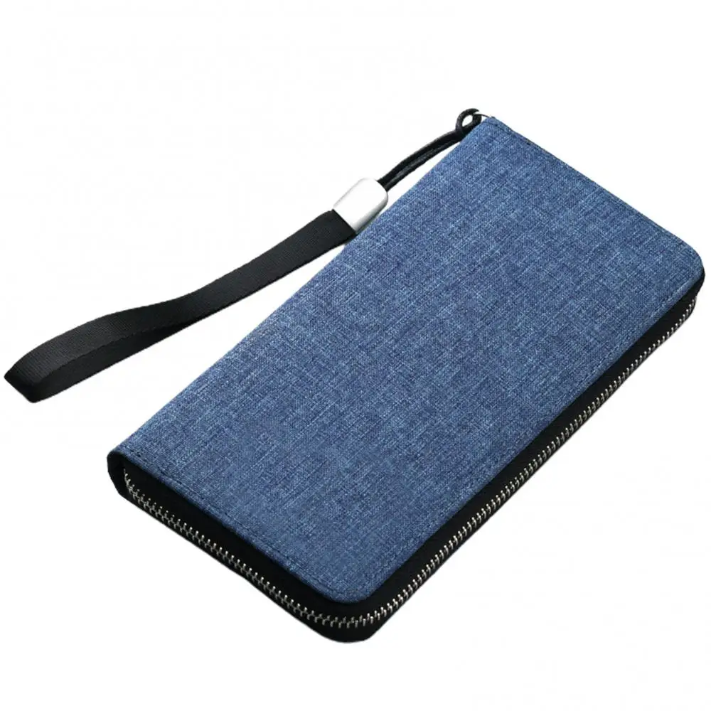 2021 Mode Mannen Multi-Slot Grote Capaciteit Canvas Card Cash Wallet Rits Zaken Handtas