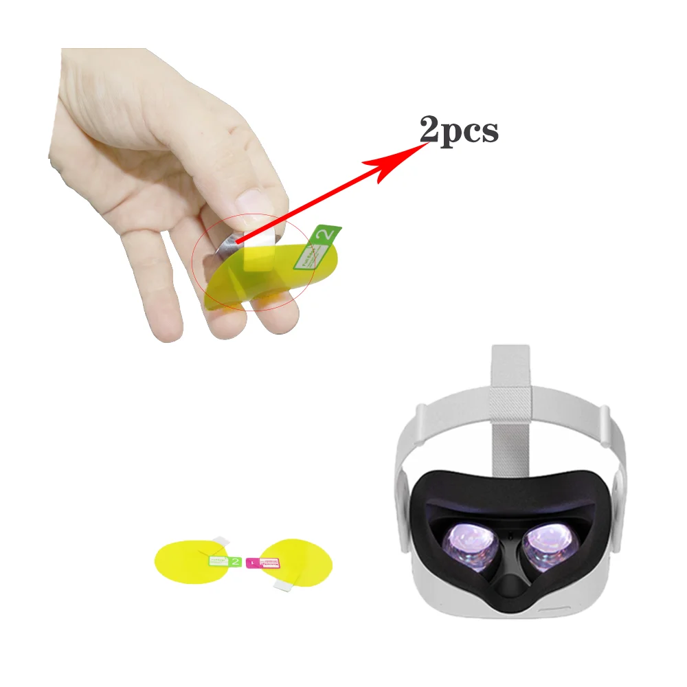 2 قطعة/4 قطعة VR حامي عدسة حارس فيلم ل كوة كويست 2 غطاء بولي TPU لينة الأفلام العدسات ل Quest2 VR الواقع الافتراضي المضادة للخدش
