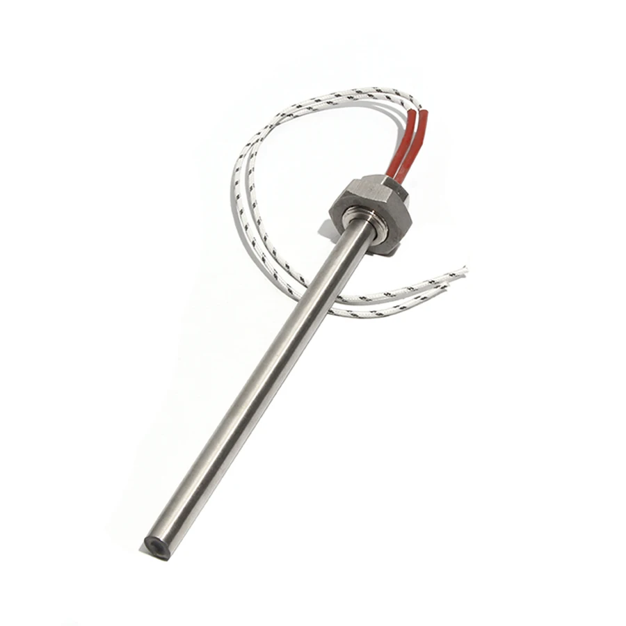 16mm Dia 100~150mm G1/2 Thread Cartridge Heater 50W/100W/150W/200W 201 Stainless Steel Electric Heating Element with Nut