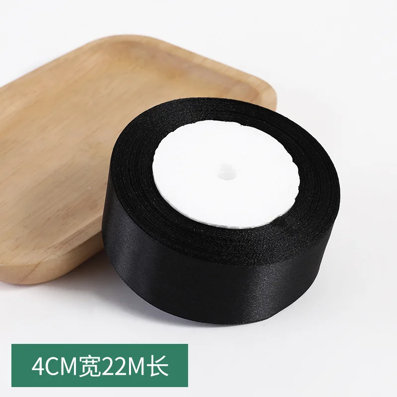 1 Stück 22 Meter/Rolle (6mm-50mm) Schwarzes Polyester-Satinband Schleifenband für Bastelarbeiten Hochzeit Weihnachten Party Handarbeit DIY Dekoration – Detail 9