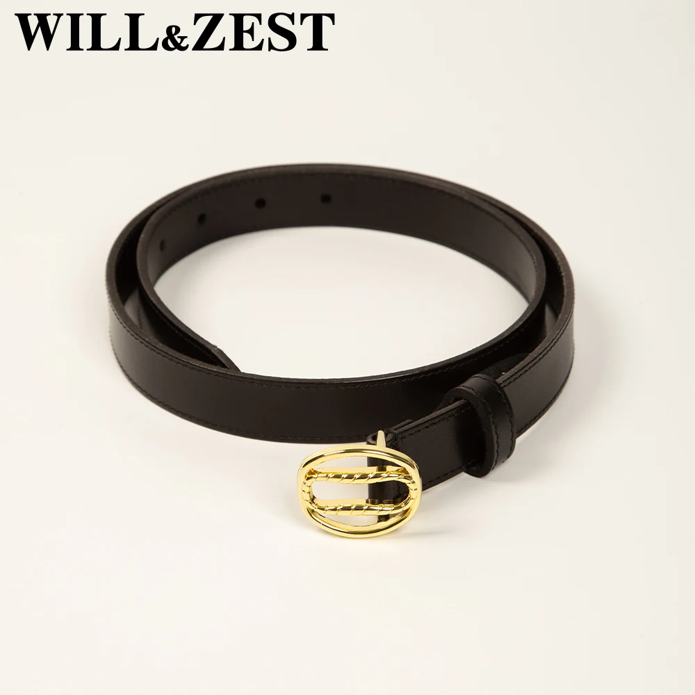 Genuine Leather Belts for Women High Quality Round Pin Buckle Fashion Belt Students 2021 Luxury Brand Designer Ladies Waist Belt