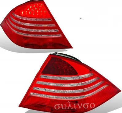 Sulinso LED Taillights Red/Clear Assembly Set for Mercedes Benz S Class W220 (1Pair) Driver Left and Passenger Right Side