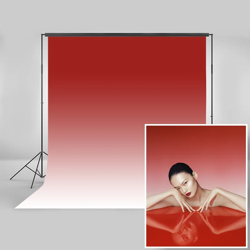 Solid Color Photography Background Birthday Wedding Adult Portrait Photographic Studio Gradient Photo Red Dark Green Backdrop