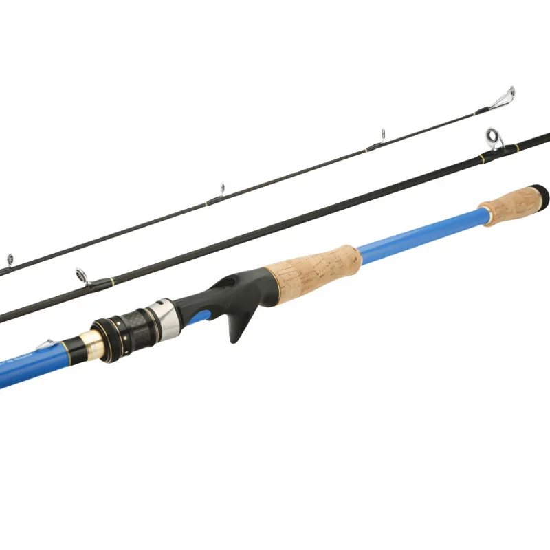 carbon lure fishing rod 1.8m 2.1m 2.4m 2.7m blue baitcasting rod fake bait 3 sections spinning fishing rod casting weight 4-35g