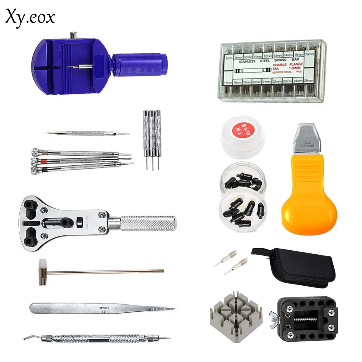 

New 380Pcs Watch Repair Tool Kit Watchmaker Back Case Pin Spring Remover Opener Set