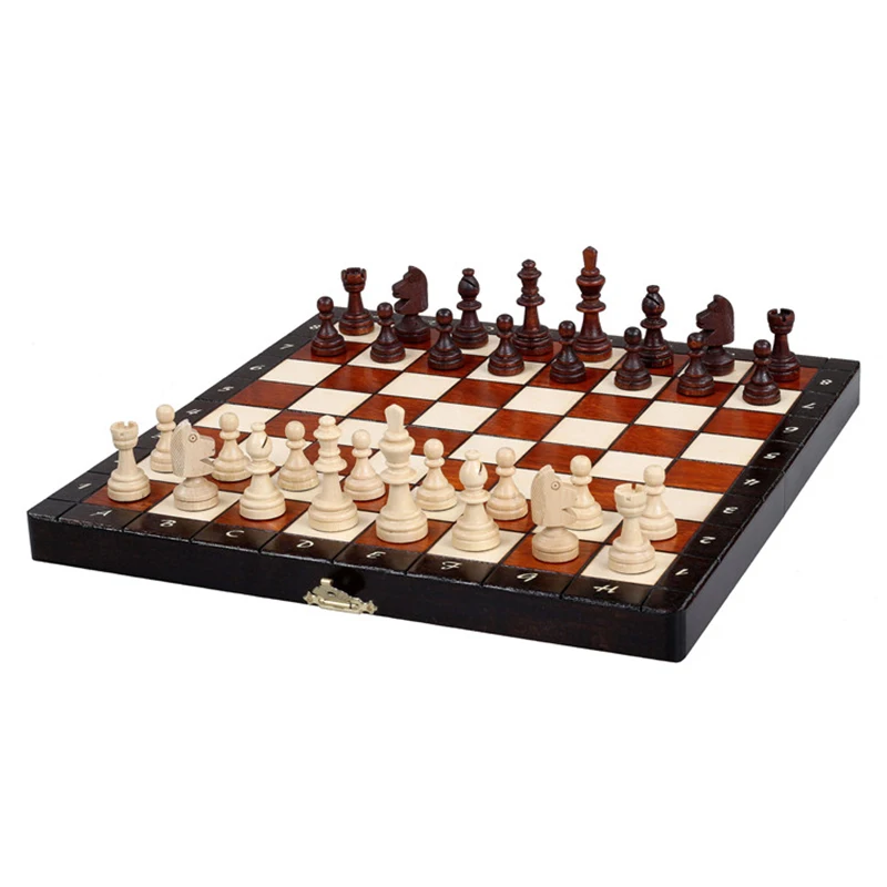 

New Wooden Chess Set 28cm Classical Chess King Height 60mm Chess Pieces Floding Chessboard Chess Game Set IK4