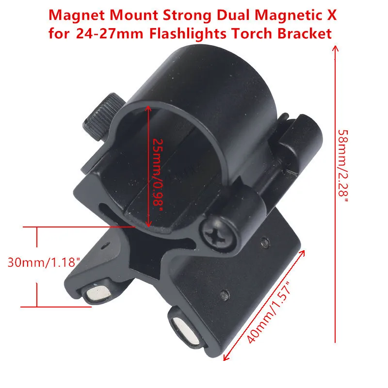 Magnet Mount Strong Dual Magnetic X for 24-27mm Flashlights Torch Bracket Scope Gun Barrels Mount Tactical with Original Box