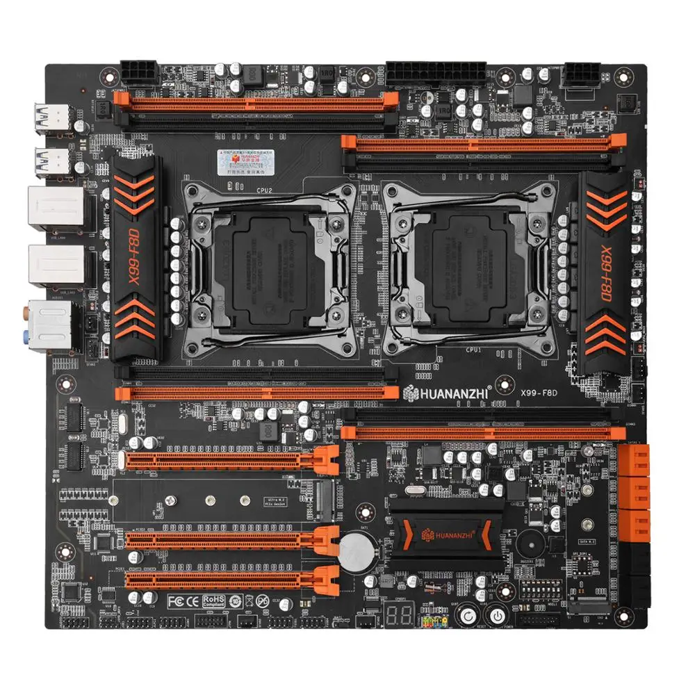 Imagem -02 - Huananzhi-placa-mãe Dual Cpu com Slot Dual M.2 Xeon e5 2678 v3 Cpu Coolers Brand Ram 128g 8x16g Ddr4 Recc X99-f8d