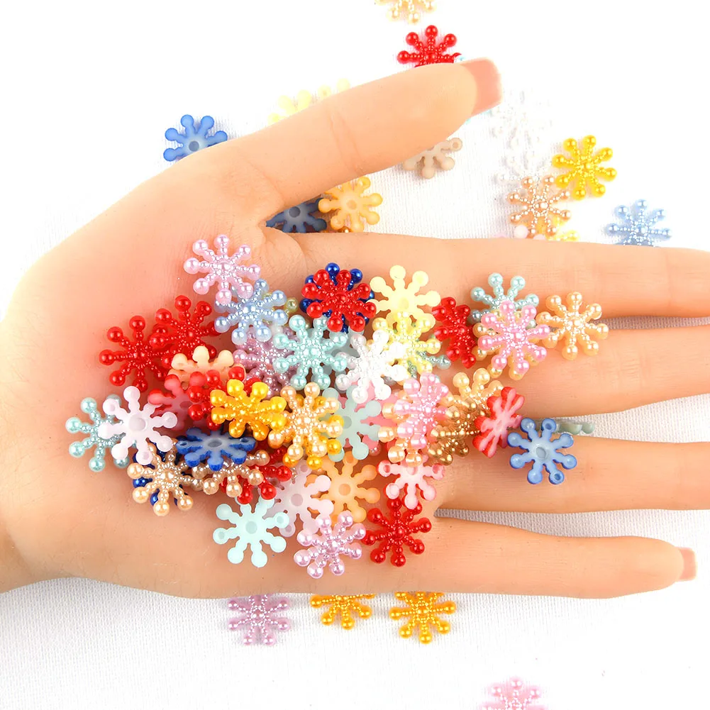 BOLIAO DIY 60Pcs 15mm Mixed Flower Acryl Flat Back Appliques Glue on Bags/Clothes Handmade Art Work Decoration R317