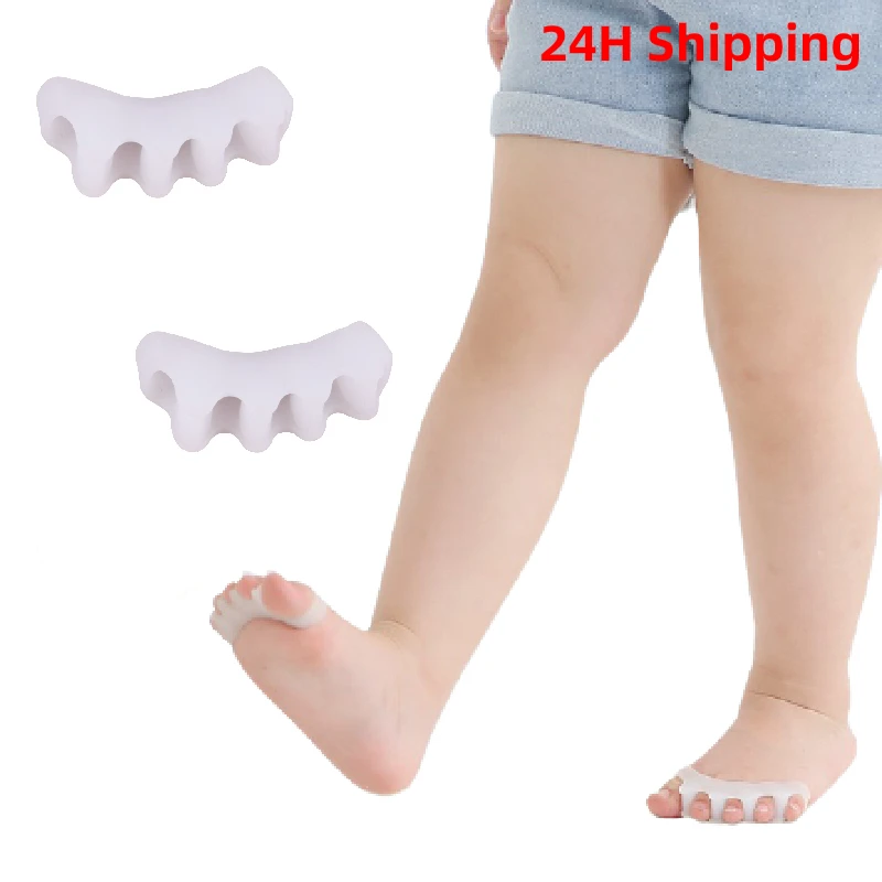 2 adet = 1pair çocuk silikon ayak ayırıcı sedye düzleştirici serpme düzeltme halluks Valgus düzeltici ayak bakımı çocuk için