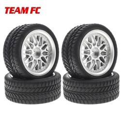 4PCS 1/10 26mm Rubber Tire RC Racing Car Tires On Road Wheel Rim Fit For HSP HPI RC Car Part Diameter 66mm Tires 94123-94122