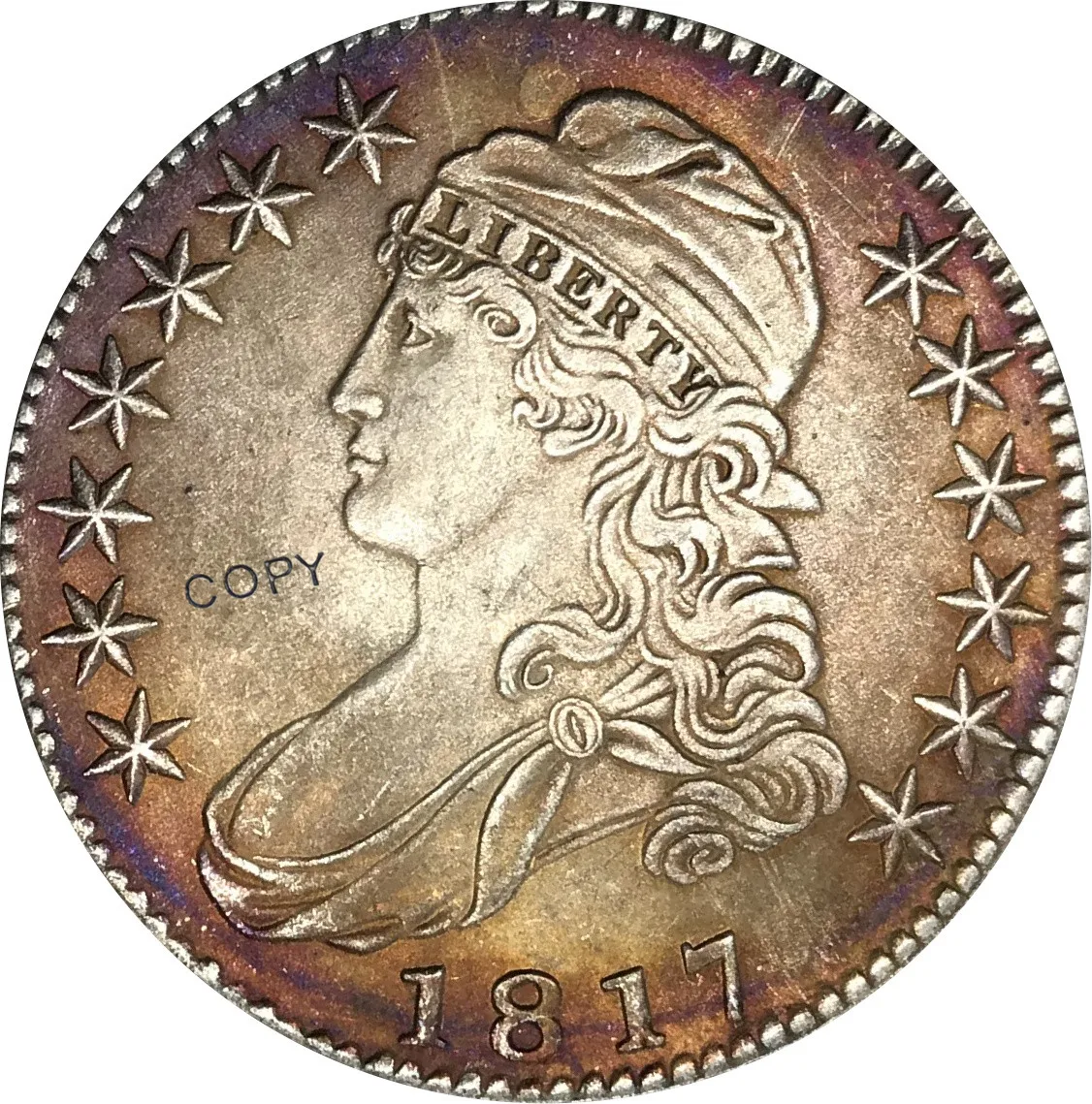 

1817 Coin United States 50 Cents ½ Dollar Liberty Eagle Capped Bust Half Dollar Cupronickel Plated Silver White Copy Coins