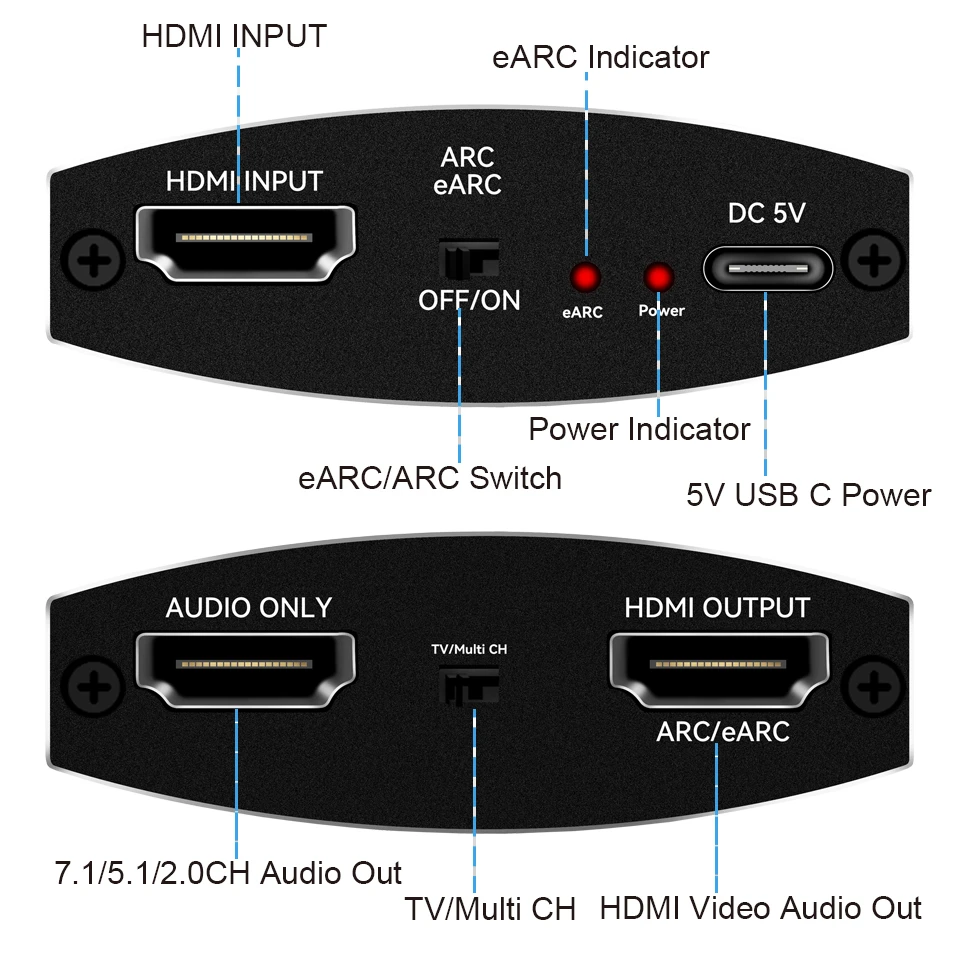Năm 2022 Tốt Nhất EARC HDMI 2.0 Âm Thanh Máy Hút 4K 120Hz RGB8:8:8 HDR Bộ Chia HDMI Bộ Chuyển Đổi Âm Thanh Tivi 4K HDMI Sang Quang TOSLINK Quang SPDIF 7.1