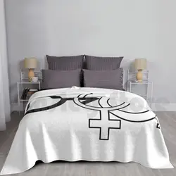 Cuckold Symbol ( White ) Blanket For Sofa Bed Travel Cuckold Hotwife Cuck Queen Of Spades Cuckqueen Swinger Bull