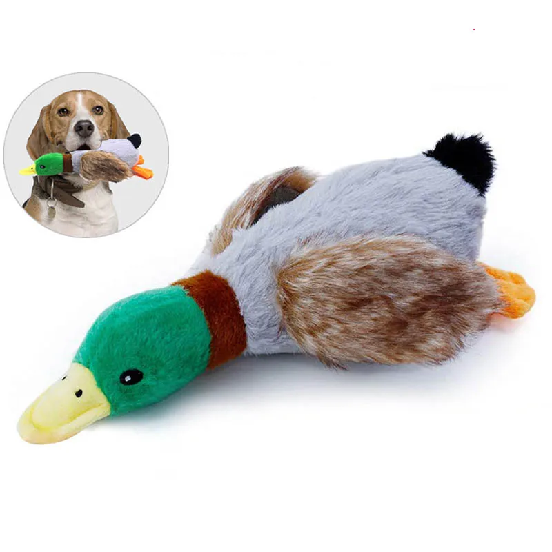 Cute Plush Duck Sound Toy Stuffed Squeaky Animal Squeak Dog Toy Cleaning Tooth Dog Chew Rope Toys