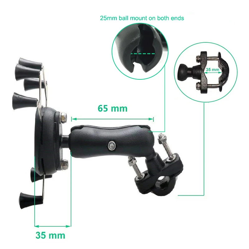 Motorcycle Phone Holder Bicycle Phone Holder Bike Handlebar Support Motor Mount Card slots For 3.5-6.3 inch