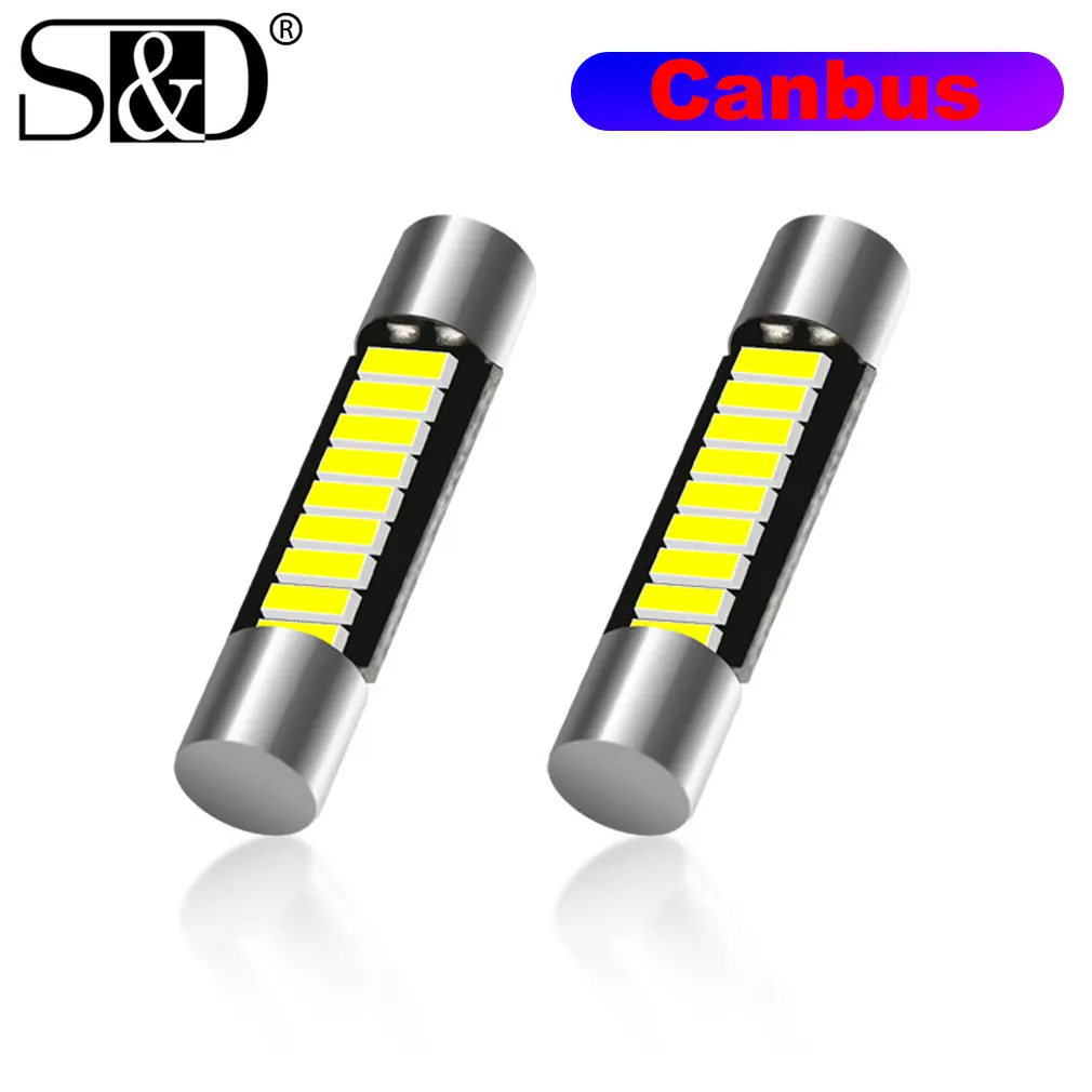 

2Pcs Canbus C5W C10W LED Bulb 28mm 31mm Car Interior Reading Light Festoon Auto Dome License Plate Luggage Trunk Lamp 12V