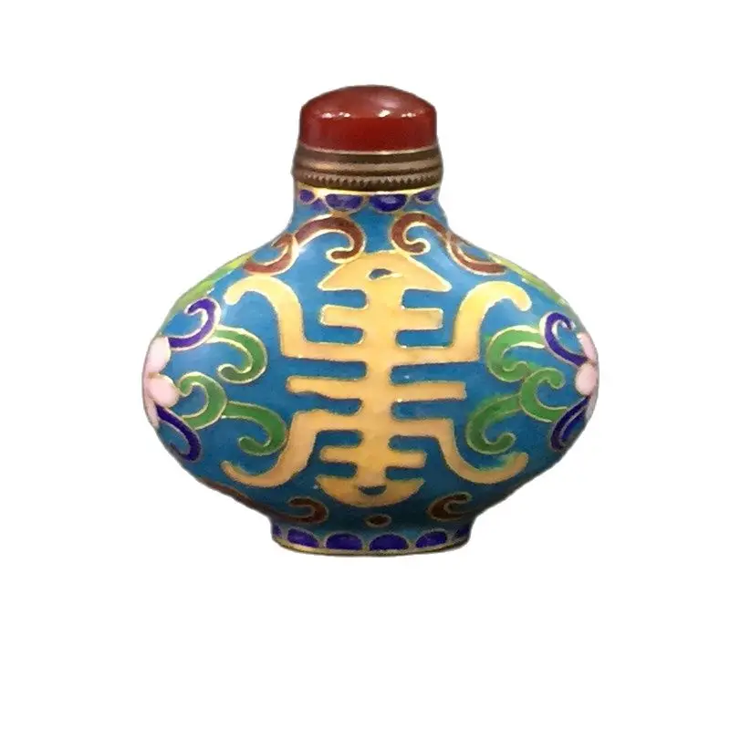 Chinese Old Beijing Old Goods Copper Brass Cloisonne Filigree Enamel Snuff Bottle