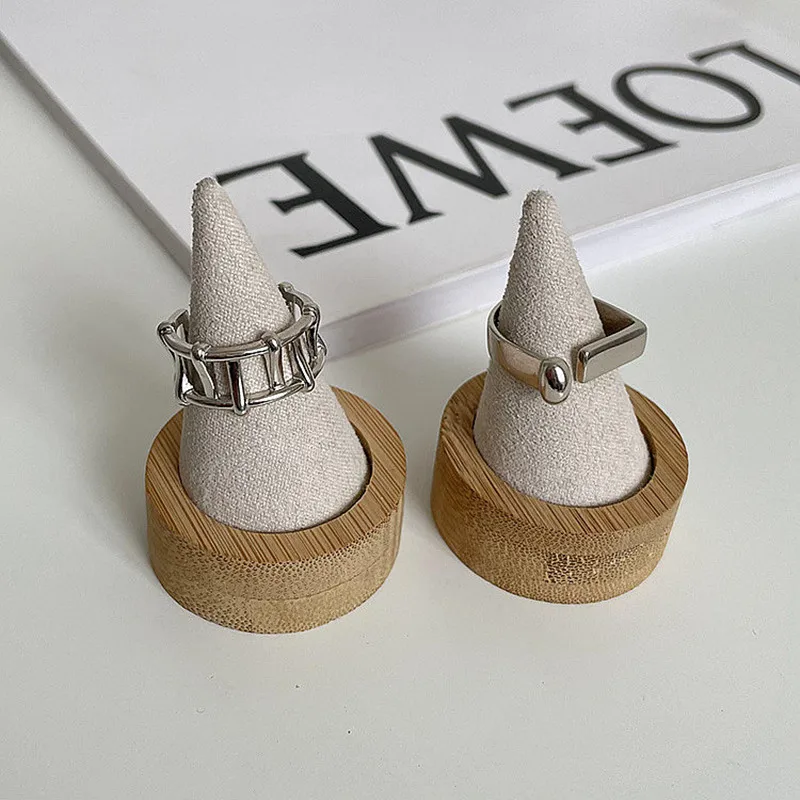 QMCOCOSilver Color Hollow Out Simple Rings For Women And Man INS Fashion Geometry Vintage Elegant Birthday Party Jewelry Gifts