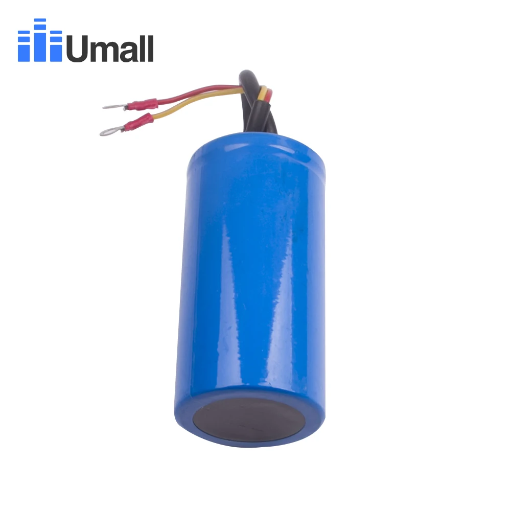 CD60 600uF 300V AC Starting Capacitor For Heavy Duty Electric Motor Air Compressor Red Yellow Two Wires