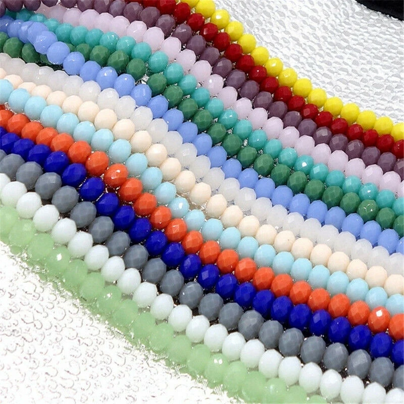 Rondelle Austria Crystal Beads Faceted Glass Beads Loose Spacer Beads For DIY Bracelet Jewelry Making 2mm 3mm 4mm 6mm 8mm 10mm