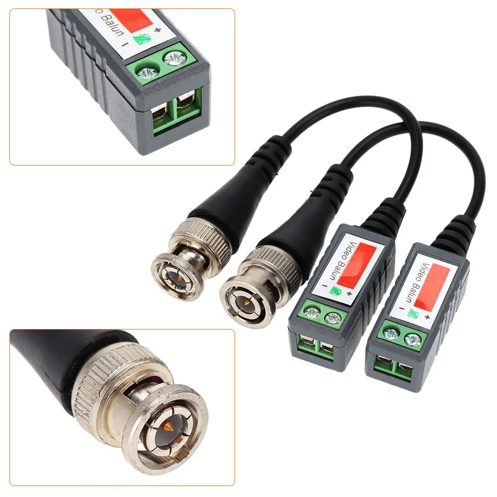 Twisted CCTV Video Balun Passive Transceivers 2000ft Distance UTP  BNC Cable CAT5