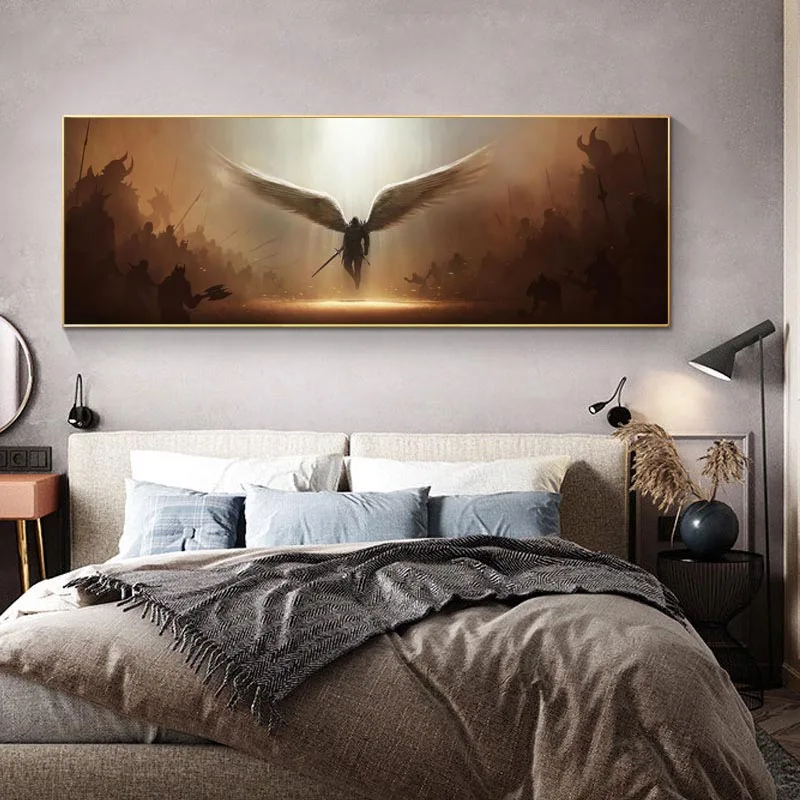 The Archangel of Justice Tyrael Canvas Painting Wing Posters and Prints Figure Wall Picture Living Room Home Decor No Frame