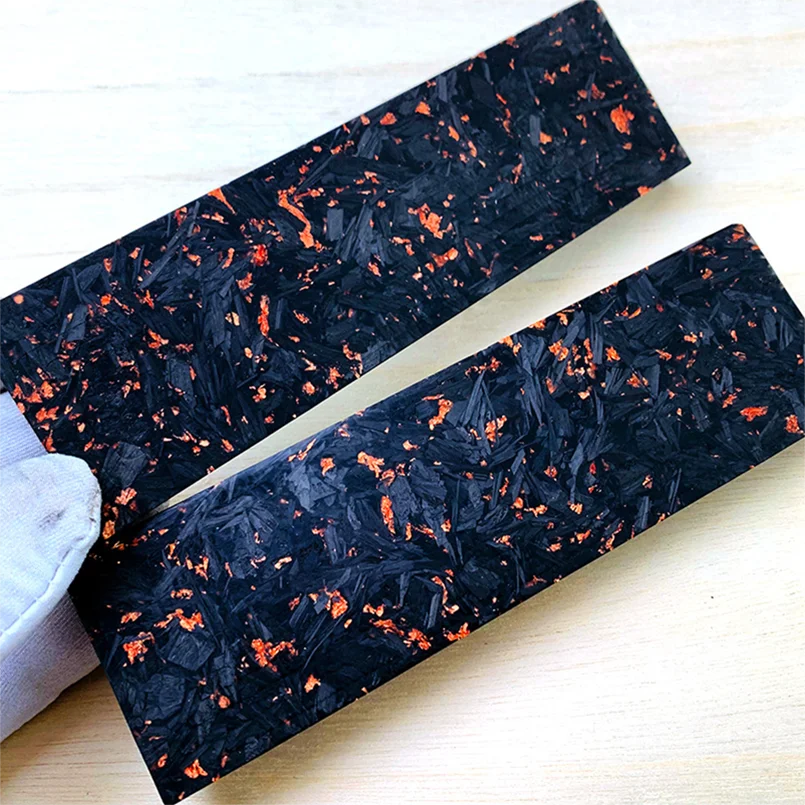 

2pcs New Marbled CF Carbon Fiber Marble Black Resin Board for DIY Knife Handle Material Copper Powder Compression Patch Plate