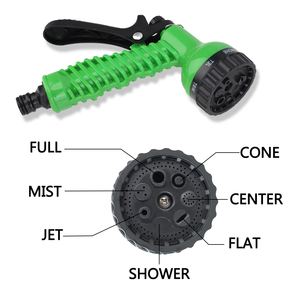 Garden Water Spray Lawn Sprinkler Car Wash Water Gun High Pressure Power Washer Ajustable Hose Nozzles 7 Pattern Multifunctional