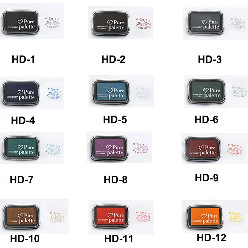 12pcs/lot 12 optional  Vintage colors Finger Printing Ink Pad For DIY R Scrapbooking Photo Album Decor