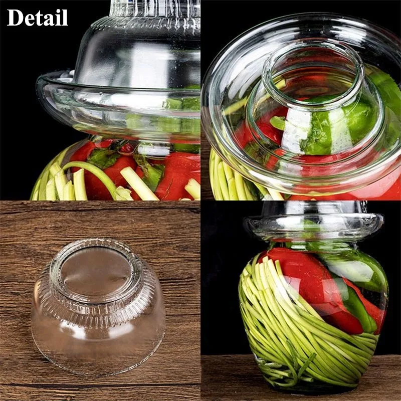 2.5kg Pickle Jar Glass Kimchi Jars Japanese Korean Pickled Pickling Container Chinese Traditional Vegetables Fermentation Tank