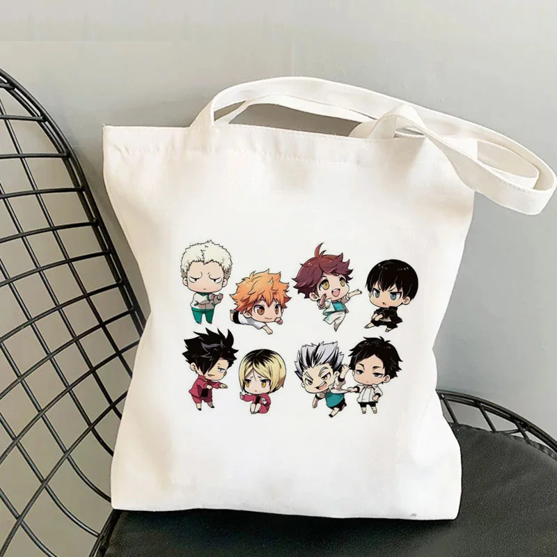 Haikyuu shopping bag jute bag shopper handbag tote shopping recycle bag bag woven reusable jute cabas