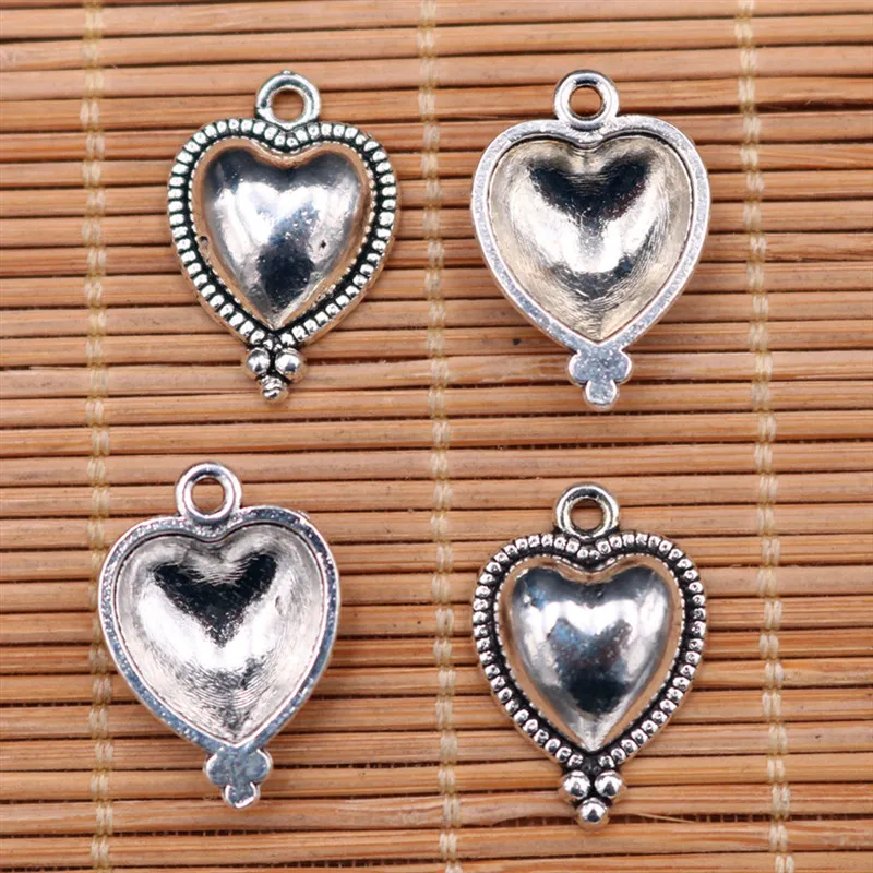 10pcs Silver Plated Christian Sacred Heart Pendants Religious Bracelet Necklace Accessories DIY Charms For Jewelry Crafts Making