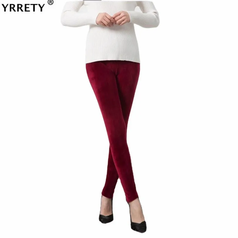 YRRETY Autumn Winter Fashion Thick Velvet Warm Double Sided Cashmere Leggings Warm Pants Knit High Waist Thermal Soft Leggings