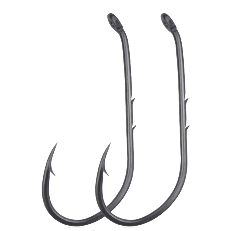 

1000Pcs Long Handle Fishhook Barbed Tube Circle Ring Oblique Crooked Mouth Sea Fishing Goods Hook Accessories Pesca Wholesale