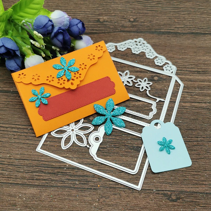 Envelope Gift Box Flower Metal Cutting Dies Stencils For DIY Scrapbooking Decorative Embossing Handcraft Template