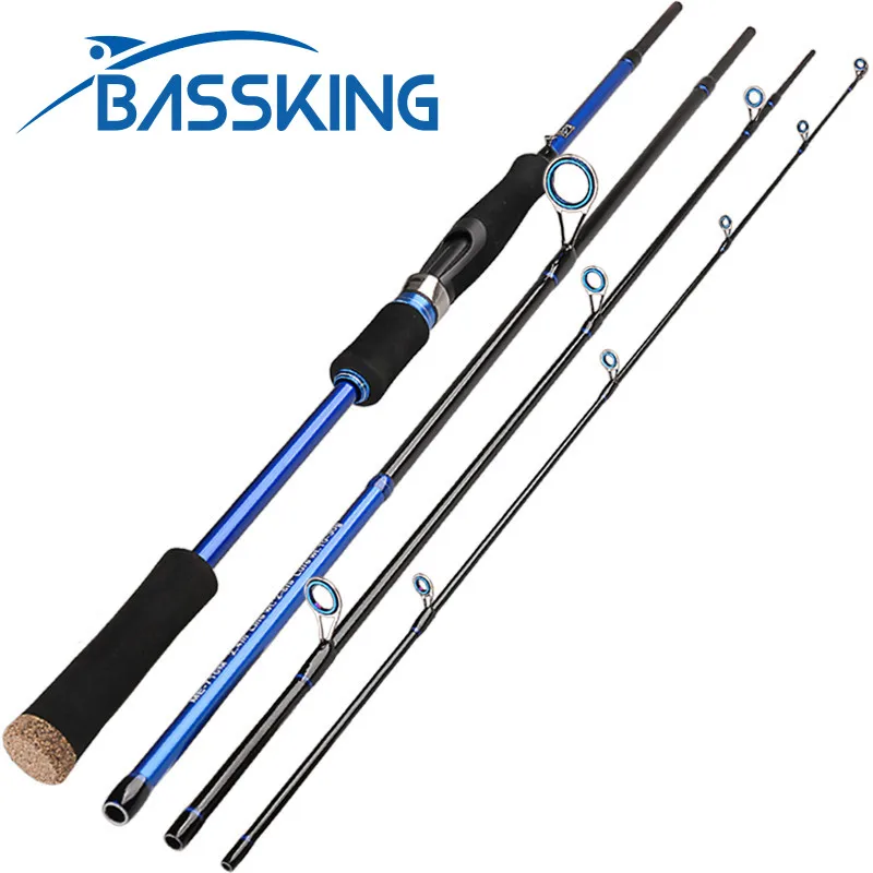 BASSKING 2.1m 2.4m 2.7m Carbon Fiber Fish Telescopic Spinning Fishing Rod Medium 4 section Peche Carp Fishing Pole Vara De Pesca