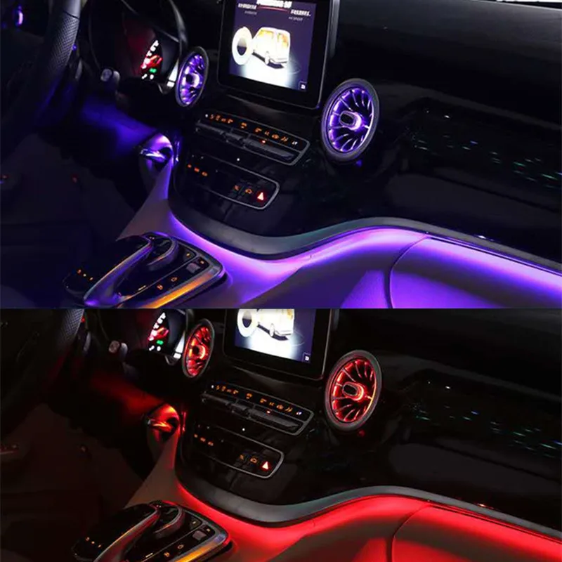 For Mercedes Benz V Class Vito W447 V250 Car Ambient Light LED Air Vent 64 Colors illuminated Lamp Atmosphere Light Air Outlet