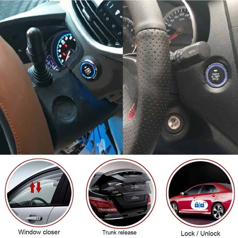 OHANEE 12V Car Start Stop Button Engine Push Start Button Alarm RFID Lock Keyless System Door Push Button Tactile Buttons