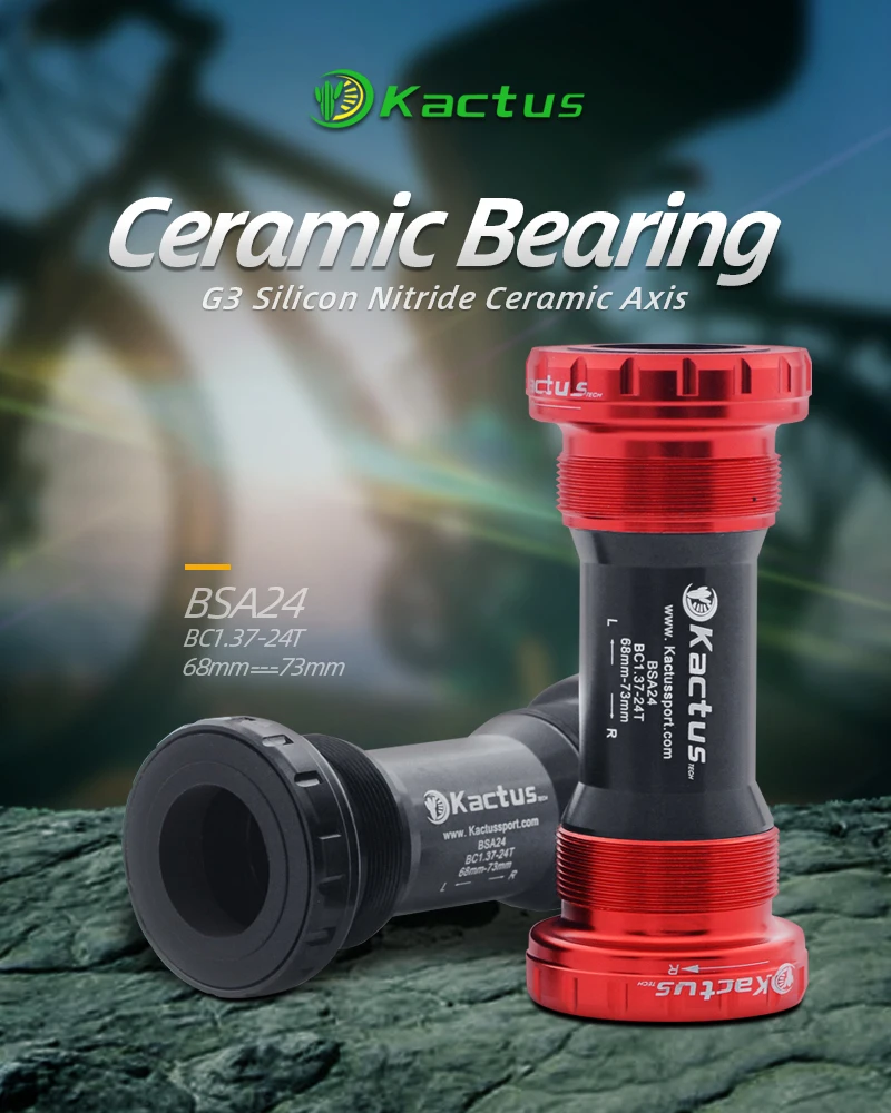 KACTUS BSA24 Fahrrad-Innenlager mit Keramiklagern, passend für Shimano SRAM GXP Road MTP Kurbelgarnituren, Wellendurchmesser 24-22mm, Fahrradteil – Detail 2