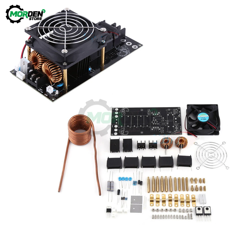 1000W 20A ZVS Tesla Coil Induction Heating Board Module DIY Kit PCB Board Flyback Driver Heater with Cooling Fan